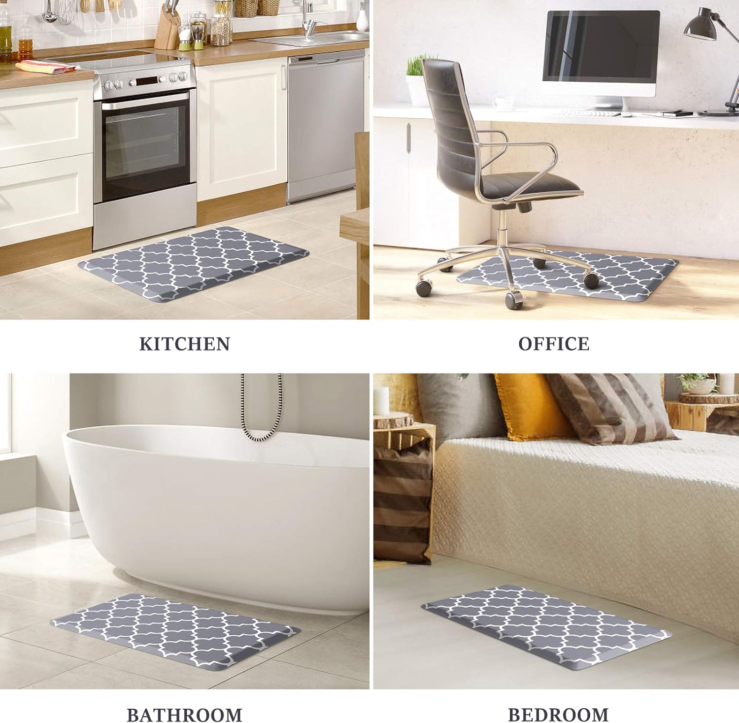 WISELIFE Kitchen Mat and Rugs Cushioned Anti-Fatigue,17.3"x 28",Non Slip Waterproof Ergonomic Comfort Mat for Kitchen, Floor Home, Office, Sink, Laundry, Grey - Image 7