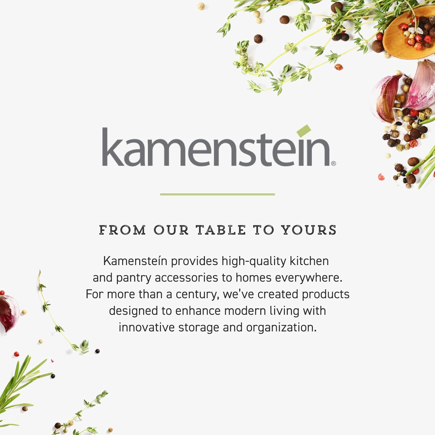Kamenstein 20 Jar Revolving Countertop Spice Rack with Spices Included, FREE Spice Refills for 5 Years, Polished Stainless Steel with Black Caps, 30020 - Image 8