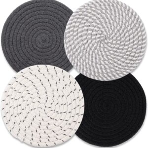 Trivets for Hot Dishes, Hot Pads for Kitchen, 7'' Trivets for Hot Pots and Pans, Pot Holders for Kitchen, Pot Holders Heat Resistant 4-Pcs, Trivets for Table, Kitchen Essentials for New Home