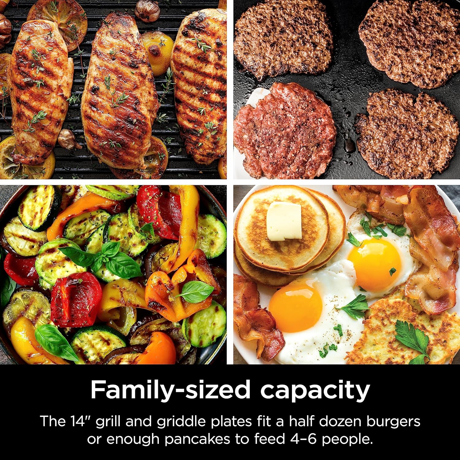 Ninja GR101 Sizzle Smokeless Indoor Grill & Griddle, 14'' Interchangeable Nonstick Plates, Dishwasher-Safe Removable Mesh Lid, 500F Max Heat, Even Edge-to-Edge Cooking, Grey/Silver - Image 7